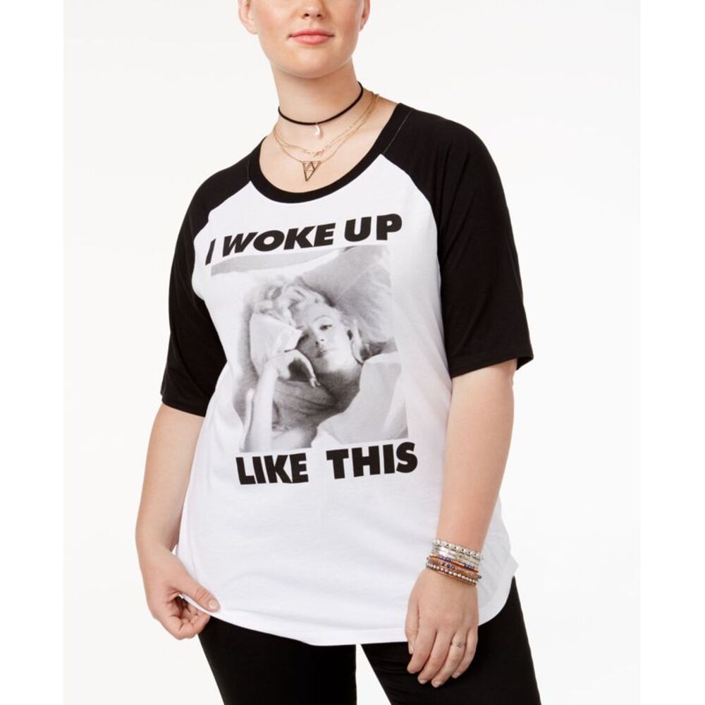 Hybrid Trendy Plus Size Marilyn Baseball T-Shirt
